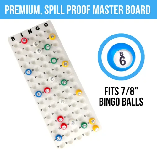 Miniatura 9 de Regal Bingo - Juego de bingo profesional con jaula de rueda de 11 pulgadas, 75 bolas de bingo, tablero maestro, 18 tarjetas de bingo y 25 tarjetas