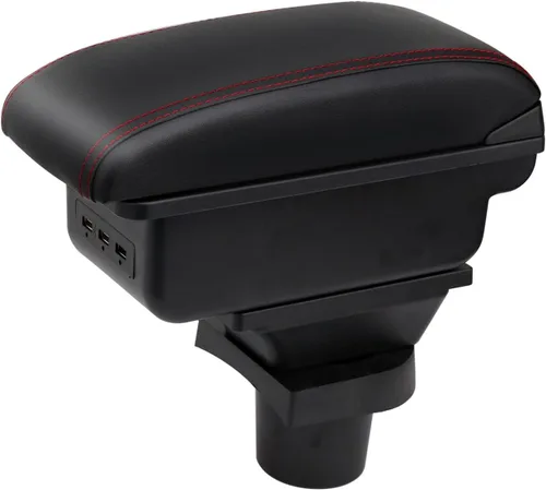 Miniatura 7 de Reposabrazos de Consola para Mini Cooper Coupe R50 R52 R53 R56 R57 R58 F55 F56 F57 Countryman (3 USB, Negro)