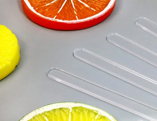Miniatura 6 de ONLYKXY 100 unidades de palitos de caramelo transparentes de 4 pulgadas, mini palo de acrílico para tartas reutilizables, palitos de helado