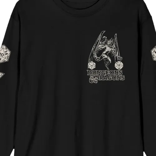 Miniatura 2 de Dungeons & Dragons Drawing & Dice Art Camiseta negra de manga larga para adultos