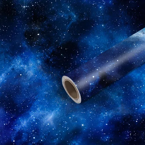 Nuxovilar Papel Tapiz de Mármol Galaxia Azul Oscuro con Textura Despegar y Pegar, 15.75"x39.37", Papel de Contacto Autoadhesivo, Patrón Cósmico Tipo