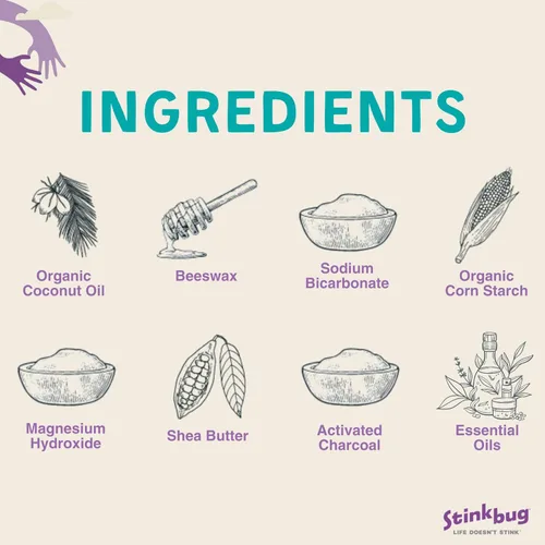 Miniatura 3 de Stinkbug Naturals - Desodorante orgánico de tamaño de viaje sin aluminio con árbol de té, aceite de coco, sin parabenos, desodorante para piel