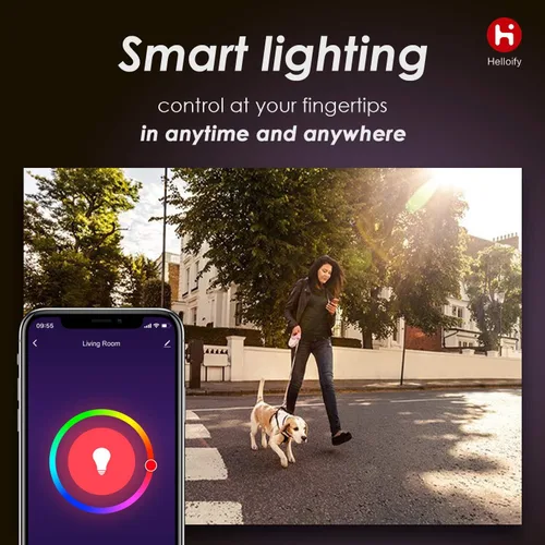 Miniatura 2 de helloify BR30 - Bombillas LED WiFi inteligentes, cambio multicolor RGBCW, blanco cálido a frío, regulable, compatible con Alexa y Google Home