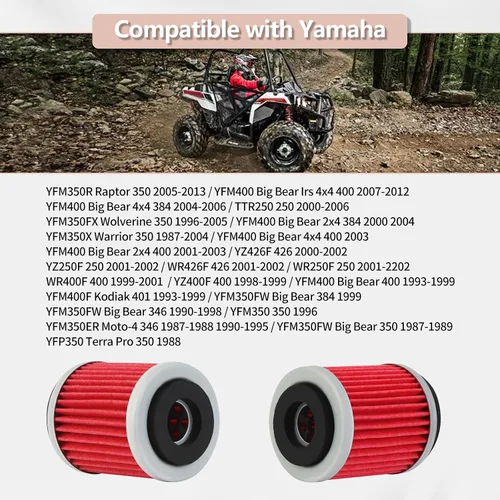 Miniatura 6 de OuYi Filtro de aceite de motocicleta para Yamaha YFM350R YFM350X YFM350ER YFM350FX YFM350FW YFM400F YZ250F YZ400F YZ426F WR250F WR426F Raptor