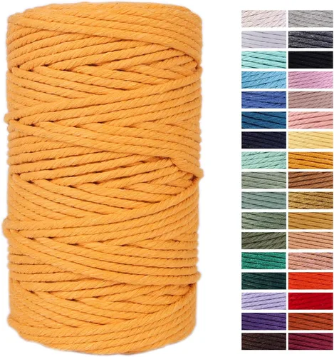 Miniatura 9 de Cuerda de Macramé Gris Claro 3mm x 109 Yardas, Cuerda de Algodón de Colores Cuerda para Manualidades Cuerda de Algodón Colorida para Colgar