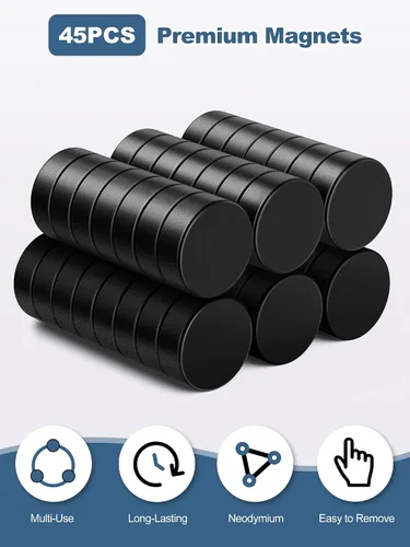 Miniatura 5 de SMARTAKE 45 piezas de imanes para refrigerador, imanes pequeños redondos de 6x2mm para nevera, imanes de neodimio premium multiusos para oficina