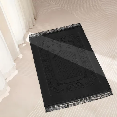 Miniatura 7 de Alfombra de oración musulmana con cuentas de oración Tasbih, suave y grande para oración islámica mate, alfombrilla de oración islámica acolchada