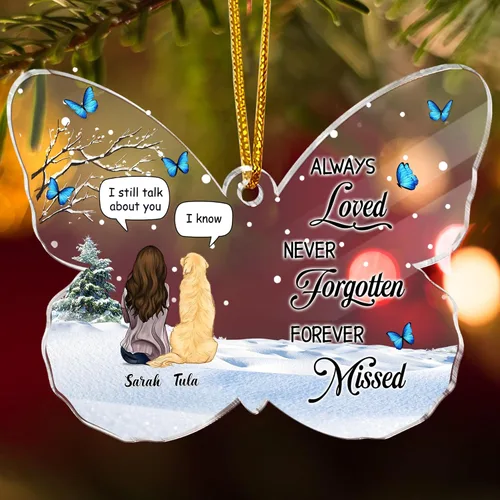 Miniatura 3 de Gossby Adorno conmemorativo de perro en forma de mariposa de acrílico personalizado – Regalo personalizado de condolencias de perro con diseño
