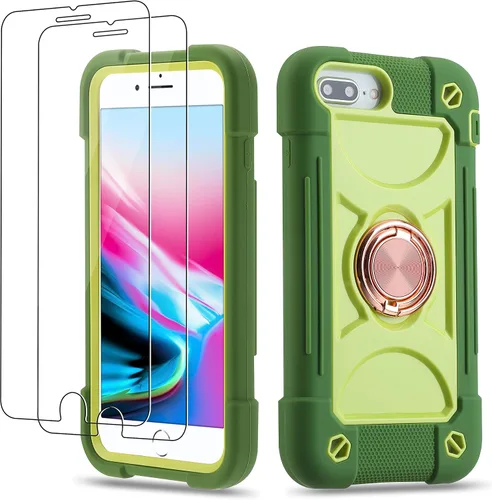Miniatura 30 de Funda para iPhone Se3/iPhone Se2, iPhone 6/6S, iPhone 7/iPhone 8 de 4.7 pulgadas con soporte de anillo, con 2 protectores de pantalla resistentes