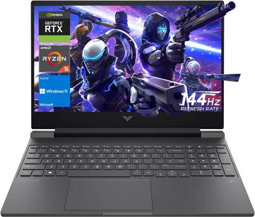 HP Victus 15 - Laptop para juegos, pantalla FHD de 15.6 pulgadas de 144 Hz, AMD Ryzen 5 7535HS, 16 GB DDR5 RAM, SSD PCIe M.2 de 512 GB, NVIDIA