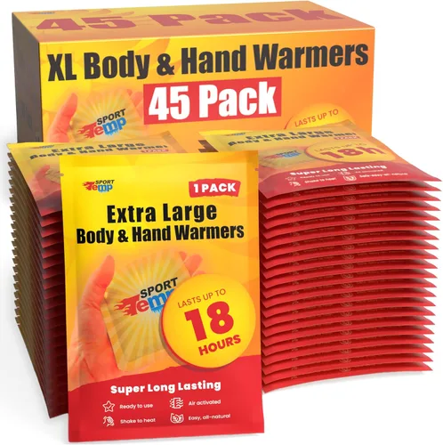 Calentadores grandes de manos y cuerpo, hasta 18 horas de calor, súper duraderos, fáciles, totalmente naturales, activados por aire, para cuerpo,