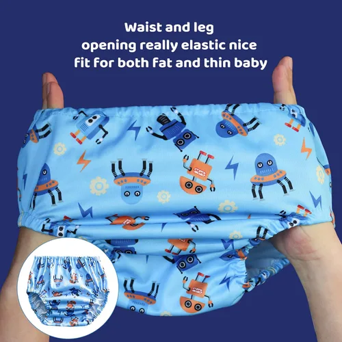 Miniatura 2 de BISENKID Paquete de 6 fundas impermeables de plástico para ropa interior para entrenamiento de orinal y buen elástico para ropa interior de plástico