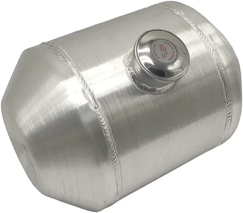 Miniatura 3 de JSD - Tanque de celda de combustible redondo de aluminio de 10 x 14 pulgadas, llenado central de tanque de gasolina de 4 galones, salida NPT de 1/4