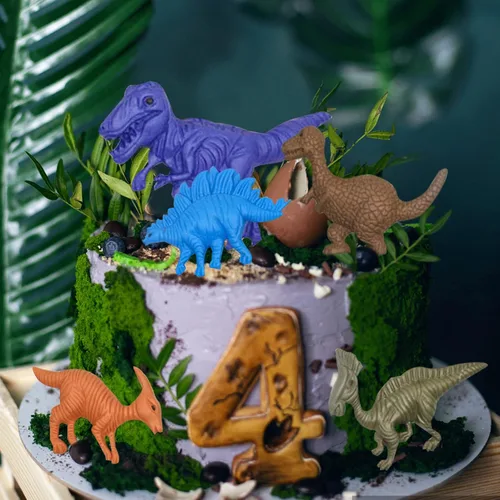 Miniatura 5 de Rainmae Moldes de silicona para fondant de dinosaurio, molde de arcilla de dinosaurio de dibujos animados para niños, para hornear pasteles