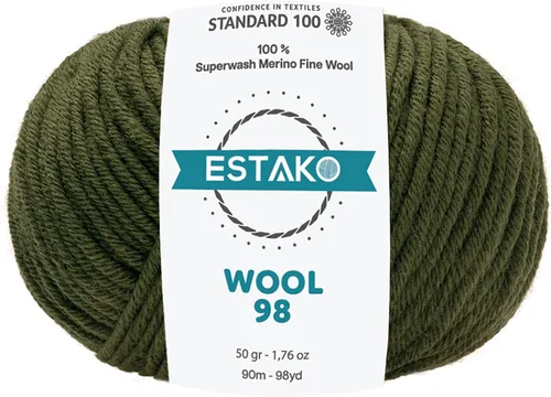 Miniatura 32 de Estako Lana 98 100% Lana Merina Superwash Lana Media Lana Lana Suave Tejido y Crochet Hilo 1.76 oz (50gr) 98 yds (295.3 ft) (6147 - Off White)