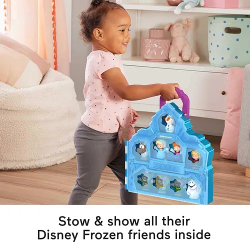 Miniatura 7 de Fisher-Price Little People - Juego de juguetes para niños pequeños Disney Frozen con castillo portátil, estuche de juego con figuras para juego