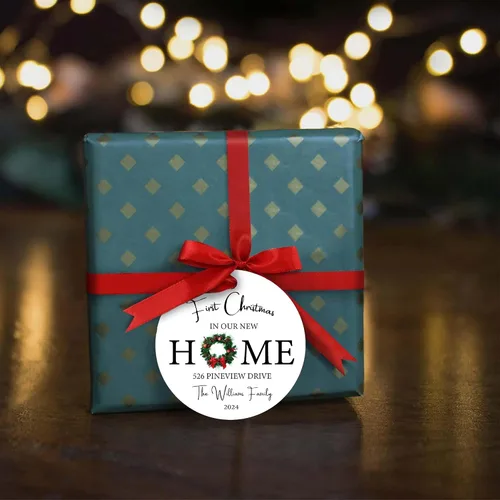 Miniatura 6 de Adorno personalizado para la primera Navidad en nuestro nuevo hogar 2025, adorno de Navidad de dirección de casa nueva, regalos de inauguración