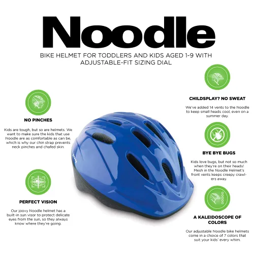 Miniatura 5 de Joovy Noodle - Casco multideportivo XS-S, casco de bicicleta ajustable para niños, arándano Azul (Arándano)