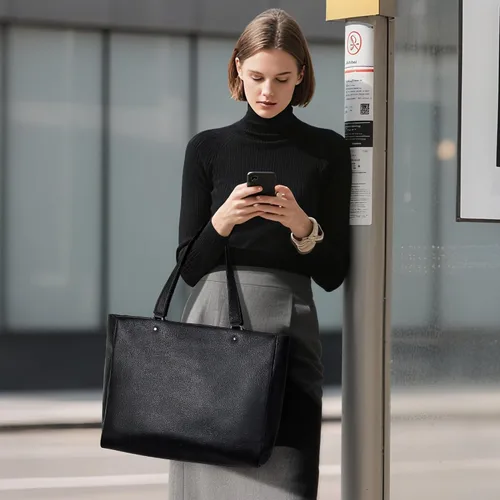 Miniatura 2 de befen Bolso Tote de Trabajo para Laptop de Cuero Genuino para Mujeres Damas Totes Bolsos de Hombro Carteras Bandolera Bolso de Mano