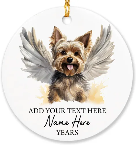 Miniatura 31 de Airedale Terrier - Adorno personalizado de alas de ángel para perro, regalo de pérdida de condolencias de mascotas, adorno de Navidad conmemorativo