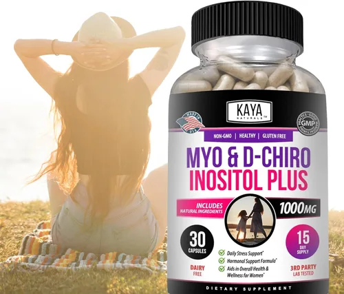 Miniatura 9 de Kaya Naturals Myo & D-Chiro Inositol Plus Apoyo para Mujeres, Vitamina B8-30 Cápsulas