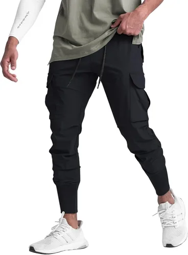 Surenow Pantalones deportivos para correr para hombre, ligeros, delgados, de secado rápido, cónicos, de senderismo, pantalones deportivos