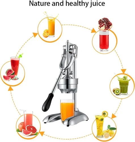 Miniatura 2 de Exprimidor manual de cítricos – Exprimidor de jugo de naranja/limón/fruta – Prensa de jugo de hierro fundido resistente – Base antideslizante, fácil