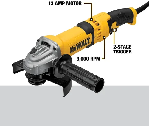 Miniatura 8 de DEWALT herramienta de pulido angular, 4-1/2 pulgadas a 5 pulgadas, interruptor de gatillo (DWE43116)