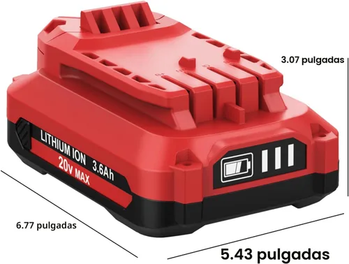 Miniatura 7 de Paquete de 2 baterías de iones de litio de 20 V 3600 mAh de repuesto para Craftsman V20, compatible con Craftsman batería de 20 voltios, 3.6 Ah MAX