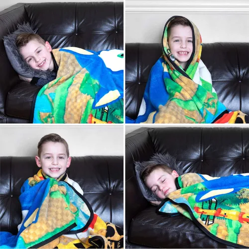 Miniatura 4 de Franco Ropa de cama para niños, manta súper suave de micro raschel, 46 x 60 pulgadas, Sonic The Hedgehog, Anime Sonic el erizo