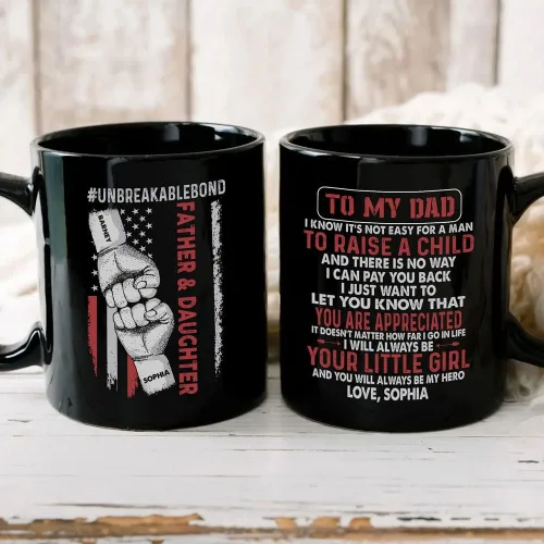 Miniatura 14 de Taza personalizada con texto en inglés «To My Dad», «My Hero», regalo personalizado para papá de parte de hijo, taza de padre e hijo, regalo