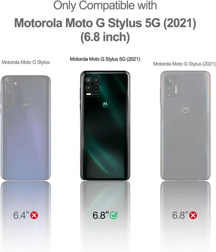Miniatura 2 de SURITCH Funda para Moto G Stylus 5G (mármol), protector de pantalla integrado, a prueba de golpes, con purpurina