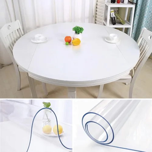 Miniatura 2 de Protector de mesa de comedor transparente de plástico para mantel de cocina, resistente al calor de PVC, protector de mesa, redondo, plástico