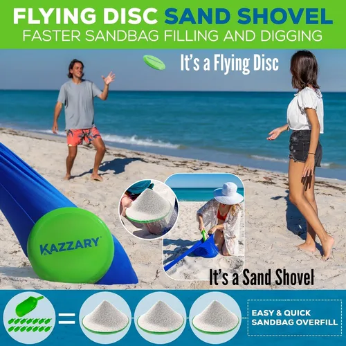 Miniatura 4 de Tienda de campaña de playa UPF50+ con bolsas de arena, 4 postes de estabilidad, clavijas de tierra, pala de arena de disco volador, refugio ligero