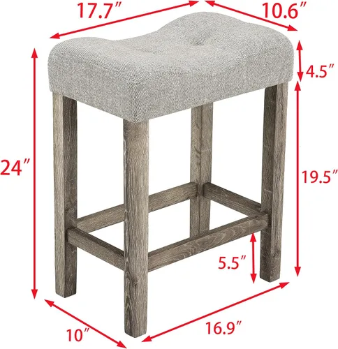 Miniatura 4 de Juego de mesa de desayuno de 34'' marrón cuadrado, juego de mesa de comedor de madera maciza con 4 sillas marrones para sala de estar, comedor, salón
