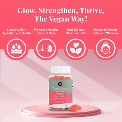 Miniatura 2 de earth & elle Gomitas veganas potenciadoras de colágeno para mujeres con biotina y vitaminas, mejora la salud del cabello, las uñas y la piel