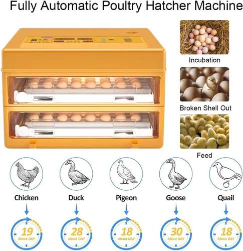 Miniatura 2 de YXCKG Incubadora de huevos Incubadora de pollo para incubar huevos, Encubadora para Huevos De Gallinas Gran Capacidad de 120-145 Huevos Incubadora