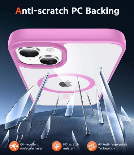 Miniatura 402 de FNTCASE Funda para iPhone 13 Pro-Max: Fundas magnéticas transparentes compatibles con Magsafe Slim anti amarillamiento protección contra caídas