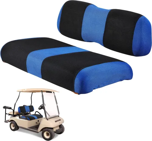 Miniatura 16 de Juego de fundas de asiento de carrito de golf, fundas para asientos delanteros de carrito de golf, ajuste para Club Car Precedent OEM, cojín de Azul