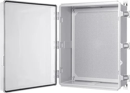 Miniatura 14 de Gratury Caja de conexiones, carcasa de plástico impermeable IP67 para proyectos eléctricos, cubierta gris con bisagras, incluye placa de montaje