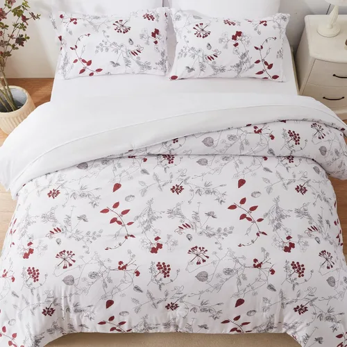 Miniatura 11 de EMME Bed-in-A-Bag - Juego de edredón de 5 piezas para cama Twin de microfibra cepillada y relleno de plumón sintético, suave y cómodo, lavable a 01