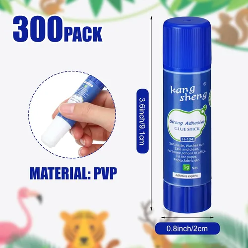 Miniatura 2 de Qilery 300 unidades de pegamento blanco a granel lavables a granel barras de pegamento para manualidades, papel adhesivo de 0.3 onzas, pegamento
