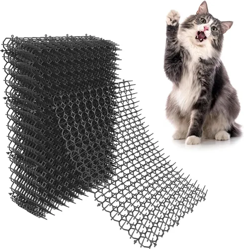 Tapete de 16 x 13 pulgadas para gatos, paquete de 12 alfombrillas para gatos con púas – Solución disuasoria de mascotas para interiores y exteriores