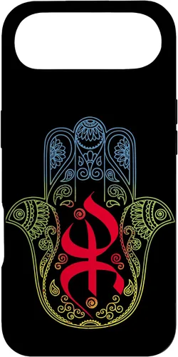 Miniatura 26 de Funda para iPhone 13 Pro Max Khamsa Amazigh Berber con símbolo de Yaz con colores vibrantes de la bandera