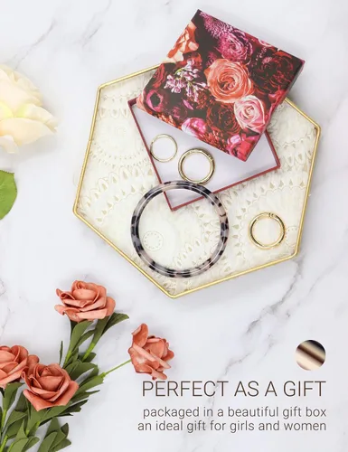 Miniatura 5 de Mymazn Llavero pulsera de pulsera para mujer, llavero redondo de acetato
