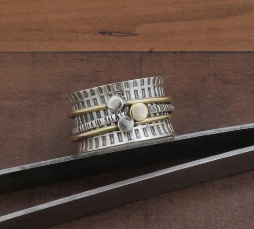 Miniatura 89 de Boho Spinner Ring, Mothers Day Gift, Silver 925 Women Ring, Sterling Silver 925 Ring, Fidget Spinner Ring,Women Silver Anxiety Ring