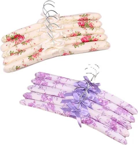 Miniatura 9 de Perchas acolchadas para ropa, colgador de satén, perchas acolchadas para mujer, suéteres (5 unidades)