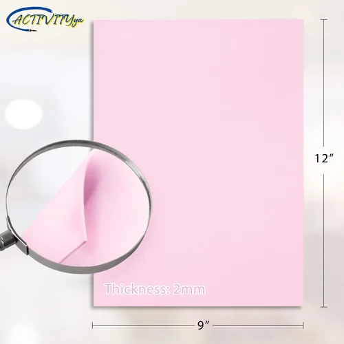 Miniatura 2 de ACTIVITYYA - Hojas de espuma EVA rosa, 9 x 12 pulgadas, papel de espuma artesanal de 0.079 in de grosor para artes y manualidades, 10 hojas