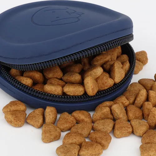 Miniatura 2 de WALLFID Bolso de silicona para golosinas de perro, pequeño, con clicker de entrenamiento para mascotas, bolso para caminar para perros y gatos