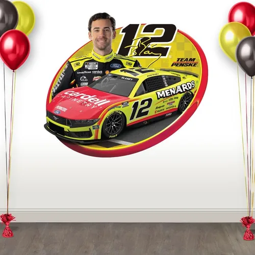 Miniatura 11 de Prime Party Joey Logano NASCAR - Juego de calcomanías de pared Gráficos grandes extraíbles de 32 pulgadas Equipo oficial Penske #22 Car 2X